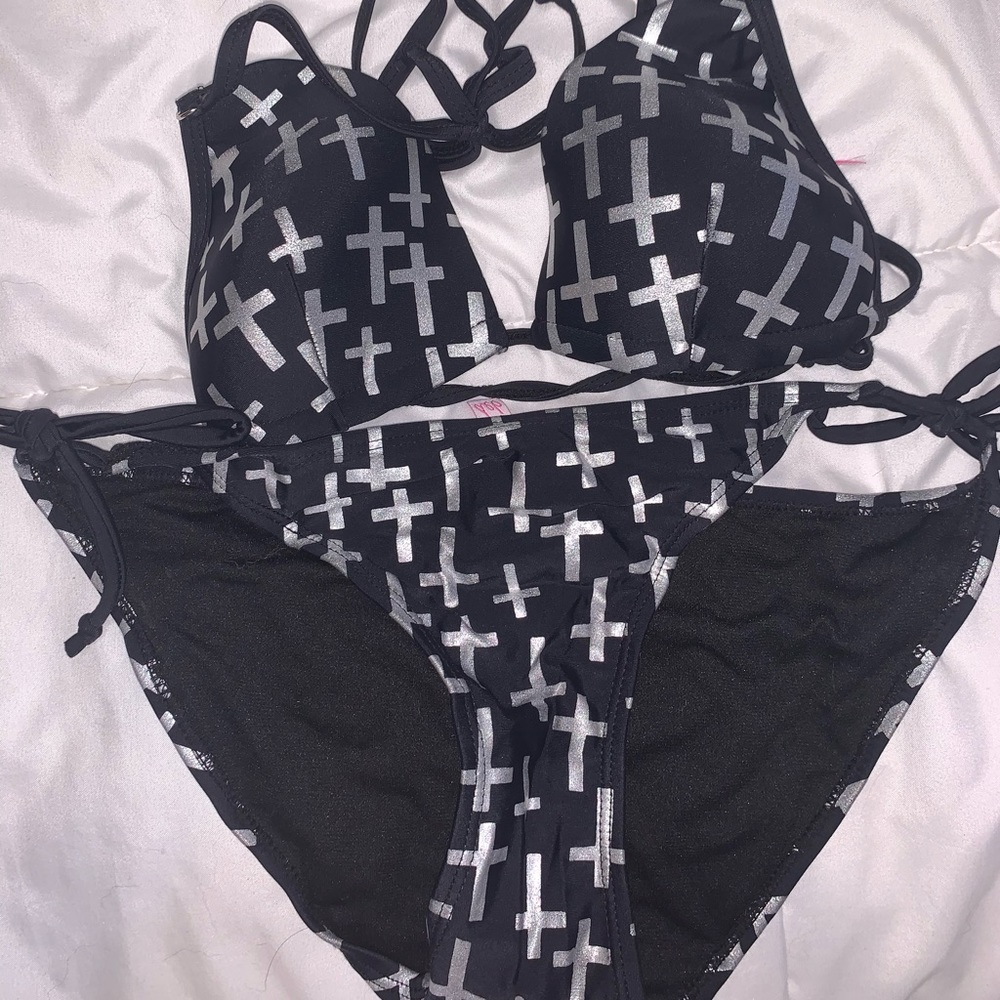 Cross black and silver swimsuit
